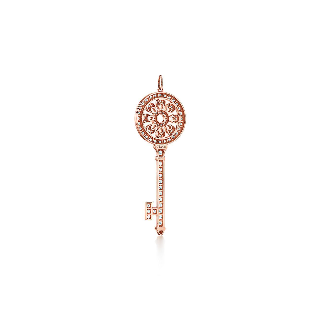 Tiffany Keys petals key in 18k rose gold with diamonds.  - Alternate shot 1