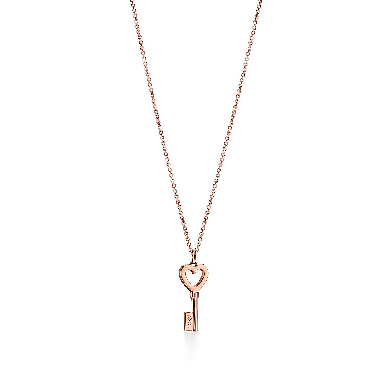 tiffany rose gold key pendant