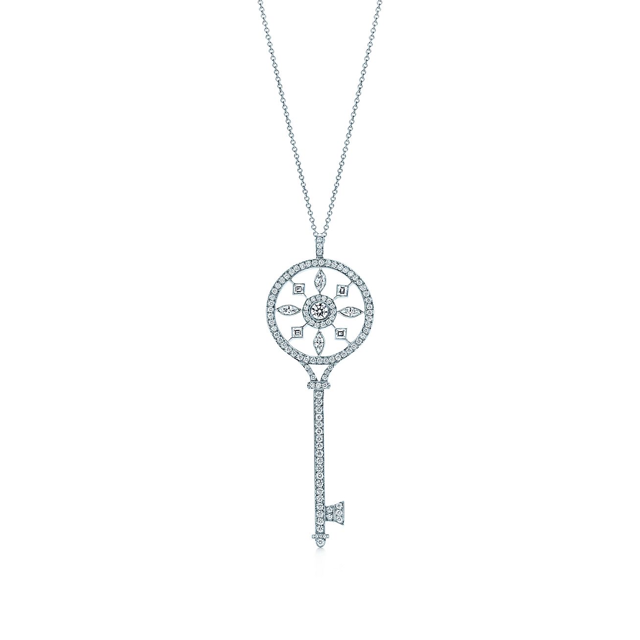 tiffany diamond key pendant