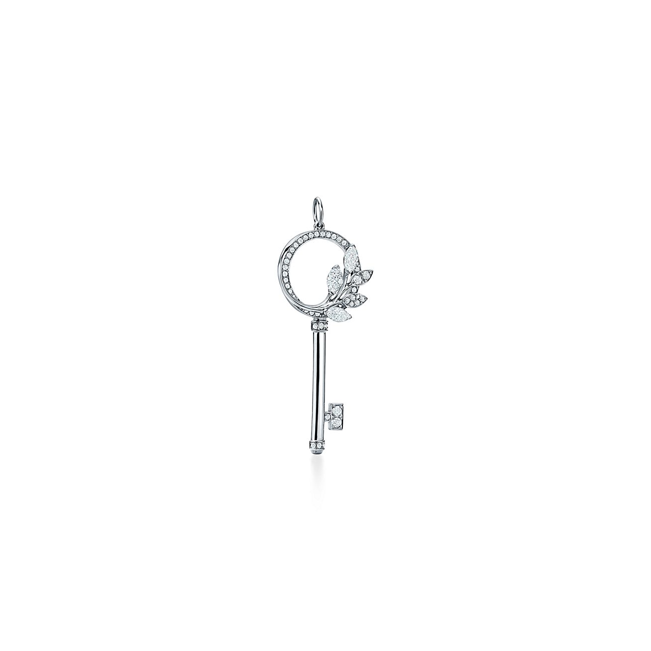 Chave Vine Tiffany Keys Tiffany Victoria™ em platina com diamante, média.