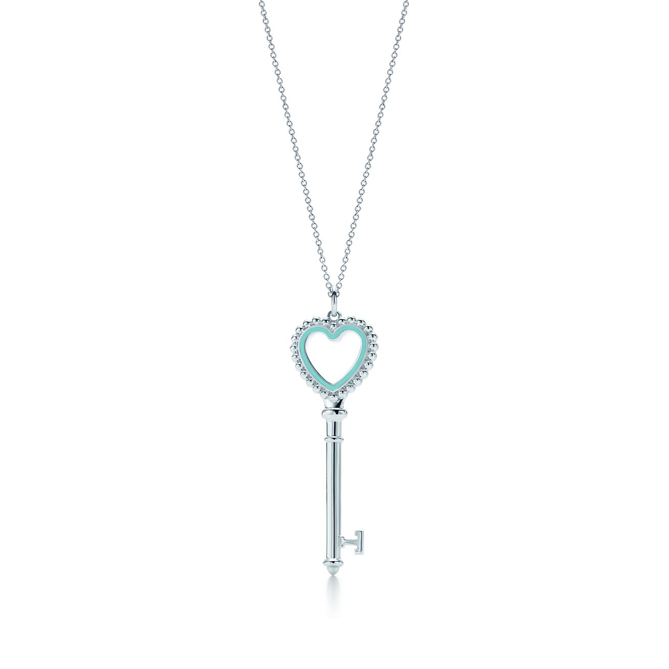 Tiffany Keys beaded heart key pendant 