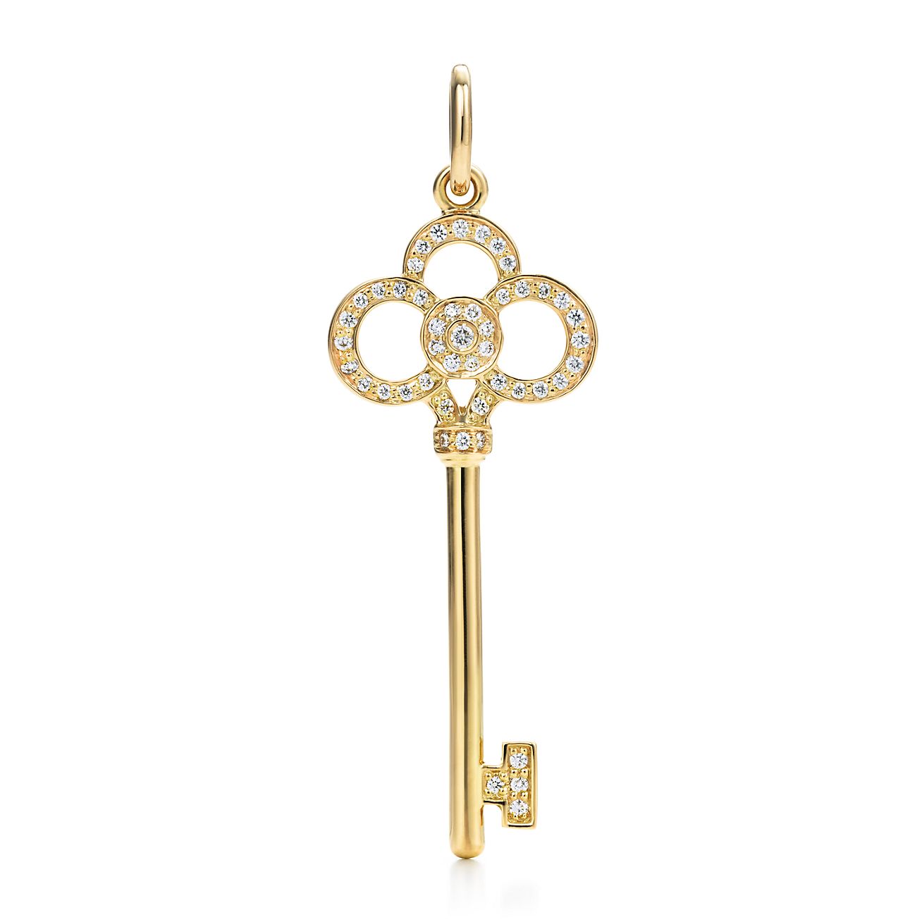 Tiffany & Co. 18k White Gold & Diamond Crown Key Pendant Necklace – Oliver  Jewellery