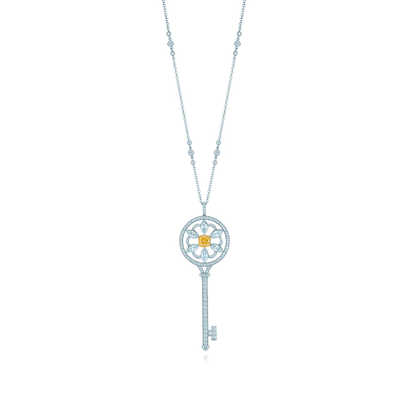 Best Tiffany Keys Round Star Key Pendant Yellow Diamond For