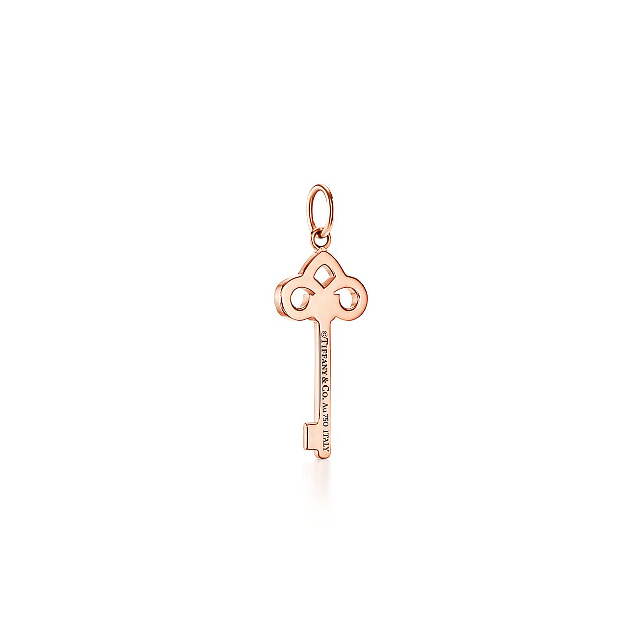 Tiffany Keys fleur de lis key in 18k rose gold with diamonds, mini. - Alternate shot 1