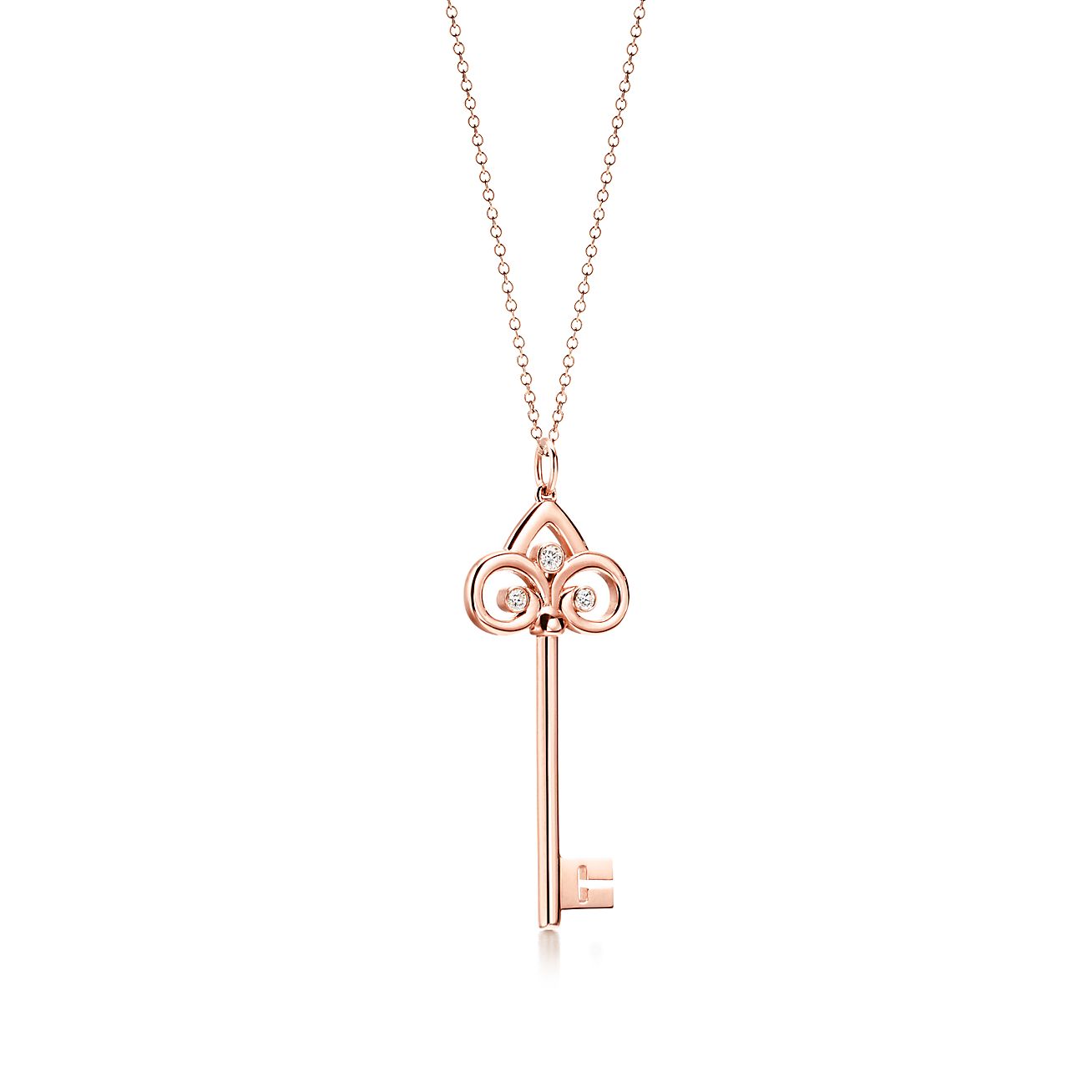 Tiffany Keys fleur de lis key pendant in 18k rose gold with