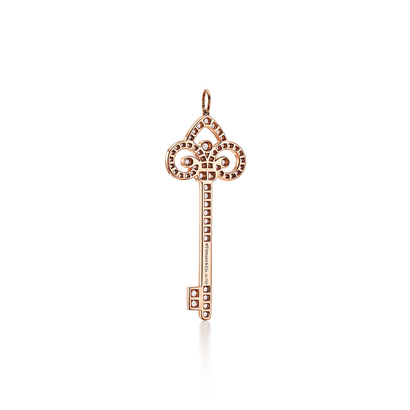 Tiffany Keys fleur de lis key pendant in 18k rose gold with