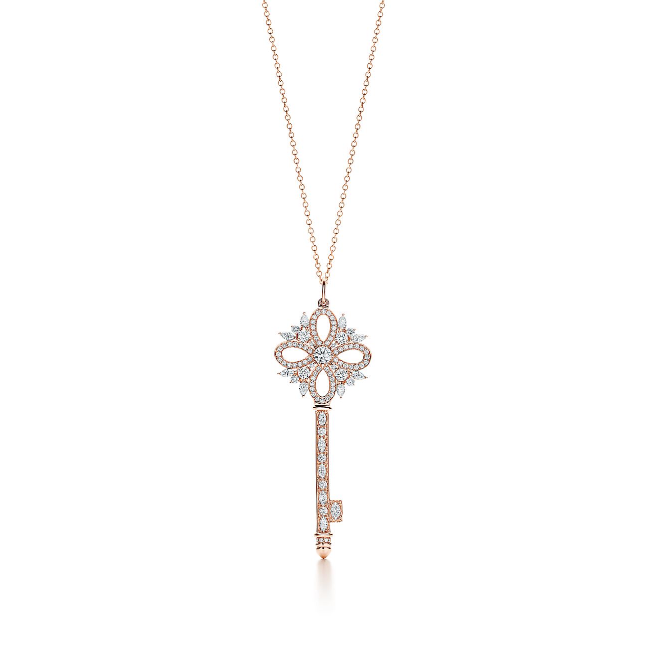 Chave Vine Tiffany Keys Tiffany Victoria™ em platina com diamante, média.