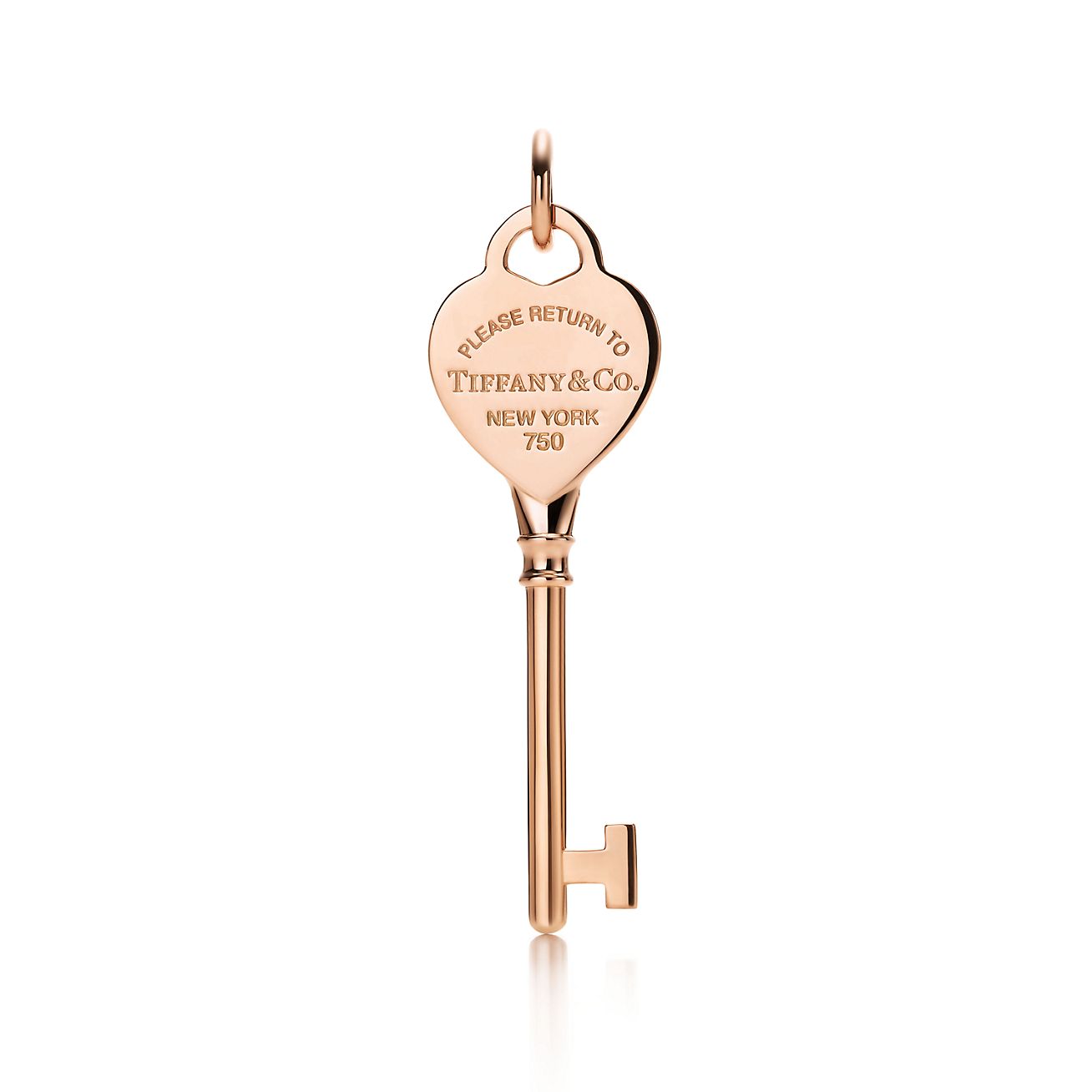 heart key pendant in 18k rose gold 