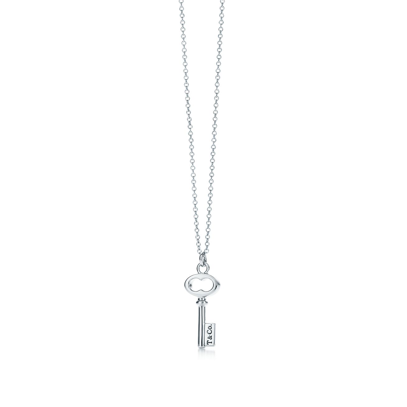 tiffany silver key necklace