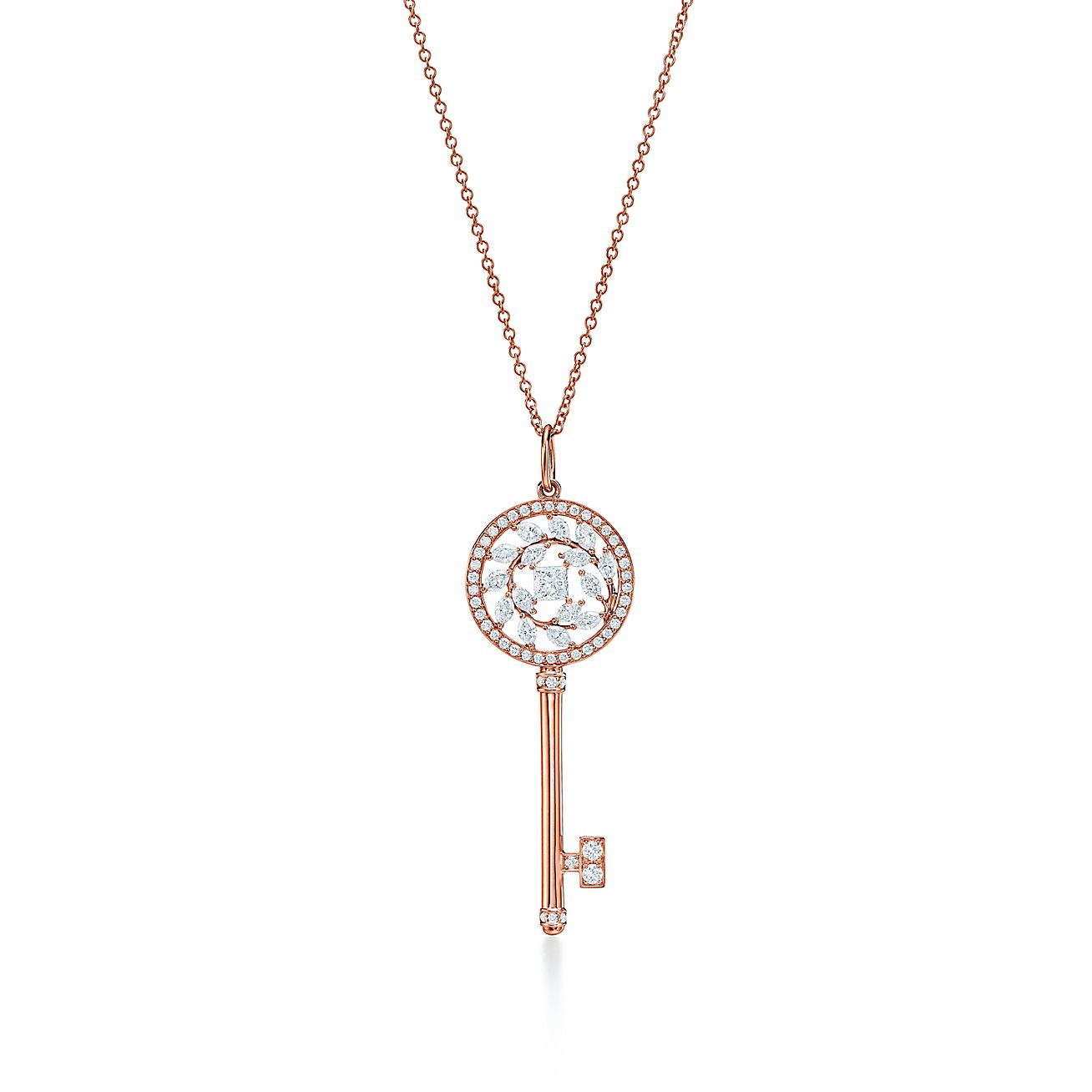 Tiffany Keys Tiffany Victoria® diamond vine key in 18k rose gold, medium. Tiffany & Co.
