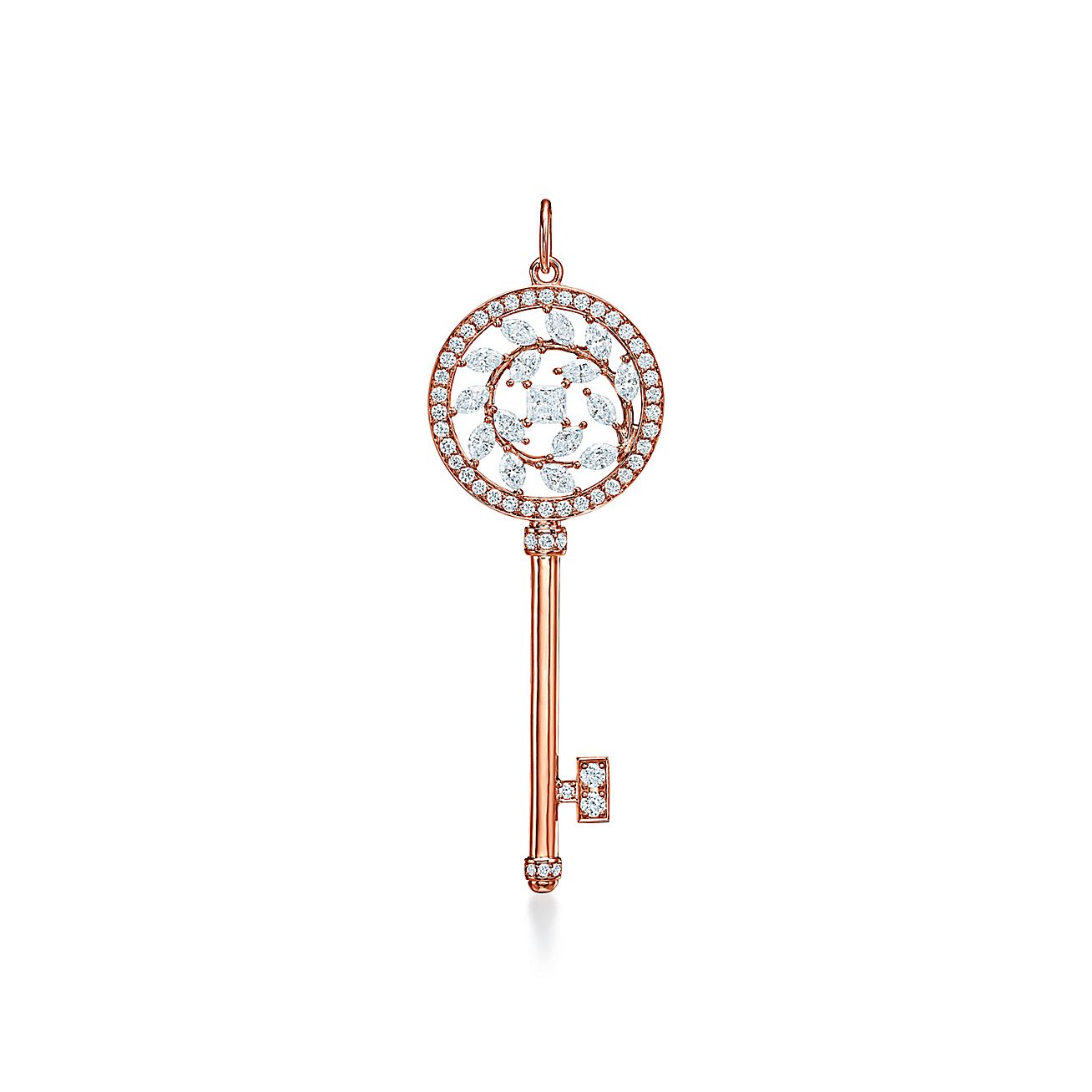 Tiffany Keys Tiffany Victoria™ diamond vine key in 18k rose gold, large. Tiffany & Co.