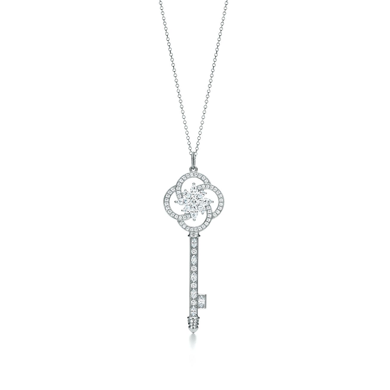 tiffany diamond key necklace