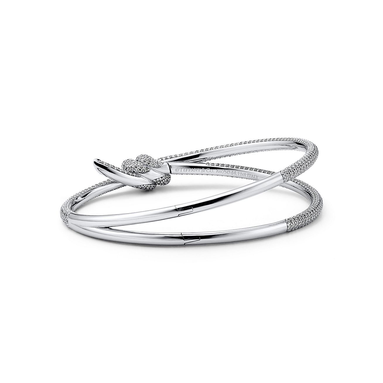 Tiffany Knot Double Row Bracelet in White Gold with Diamonds - Alternate shot 1 - Alternate shot 2