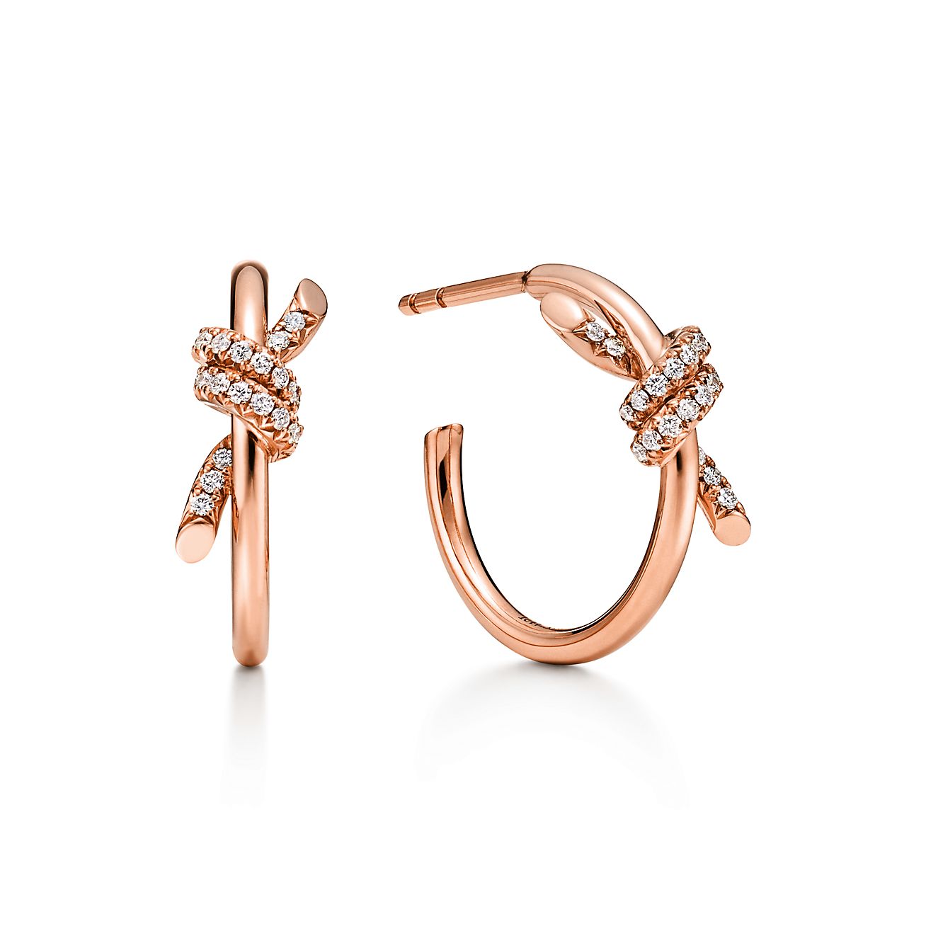 【Tiffany&Co】TiffanyT☆18k Rose Gold medium Hoop ピアス Tiffany T T1 Hoop Earrings in Rose Gold with Diamonds