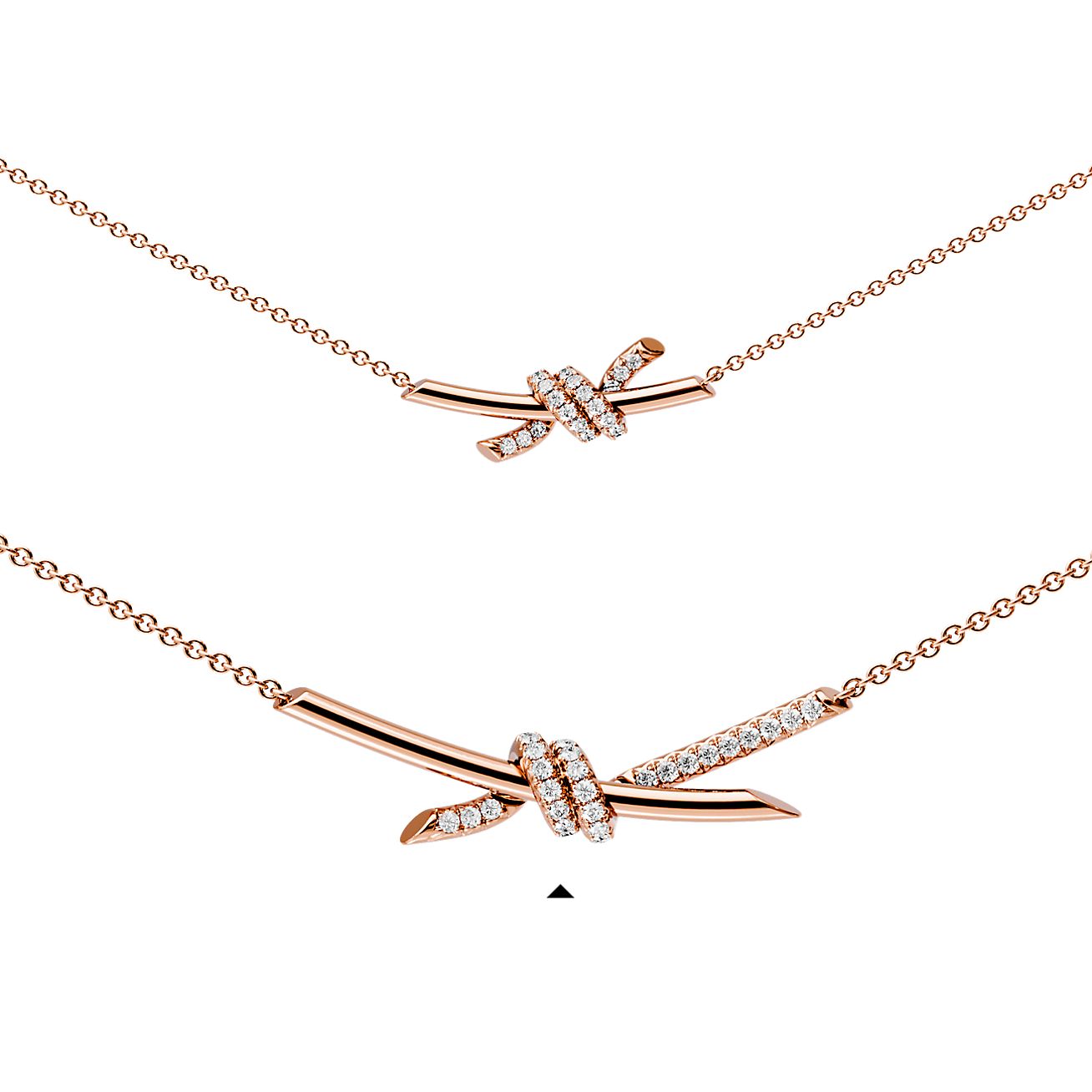 Tiffany Knot Pendant in Rose Gold with Diamonds | Tiffany & Co. CA