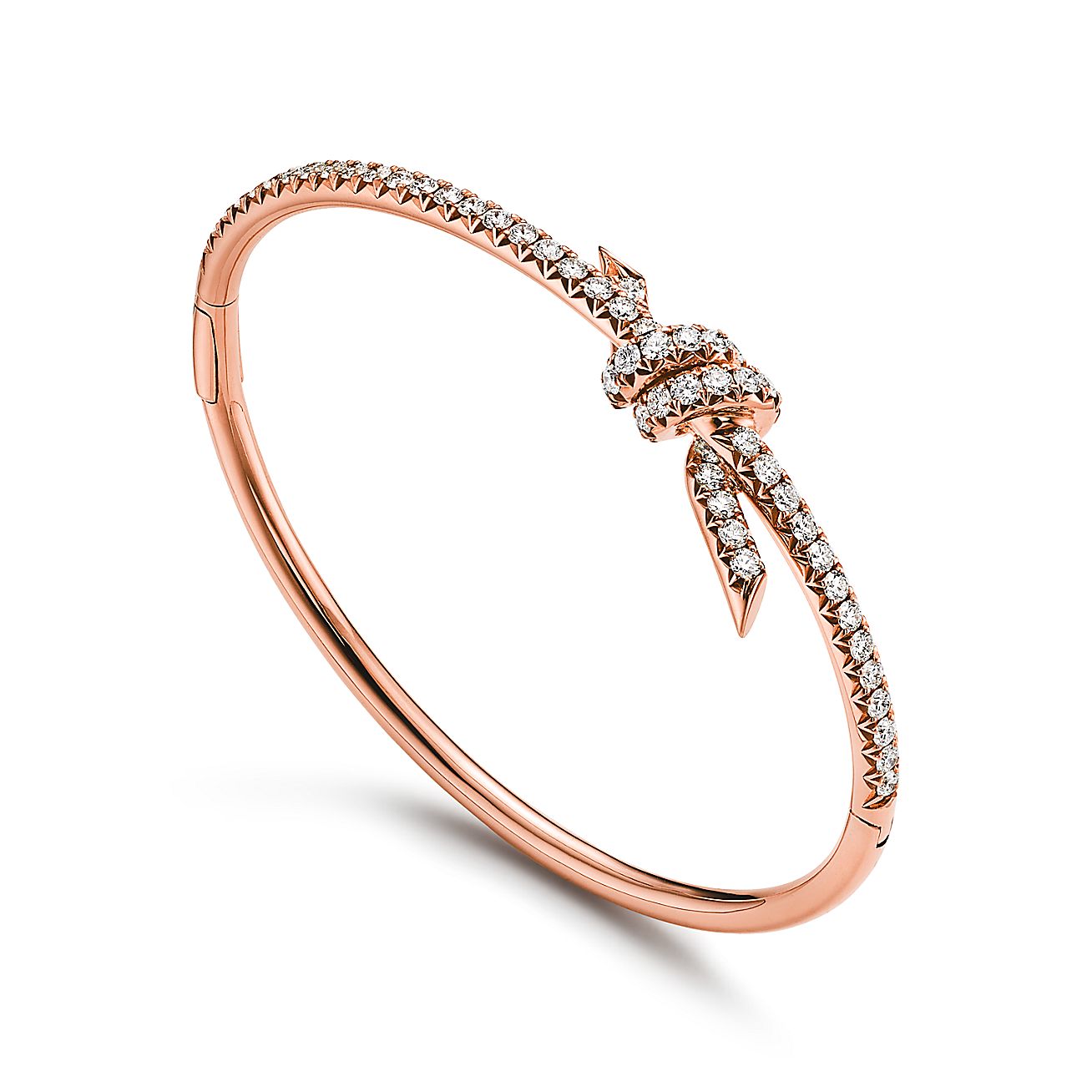 Tiffany Knot Bangle in Rose Gold with Diamonds - Alternate shot 1