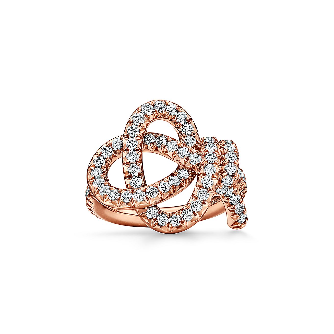 Tiffany Knot Ring in Rose Gold with Diamonds | Tiffany & Co. US