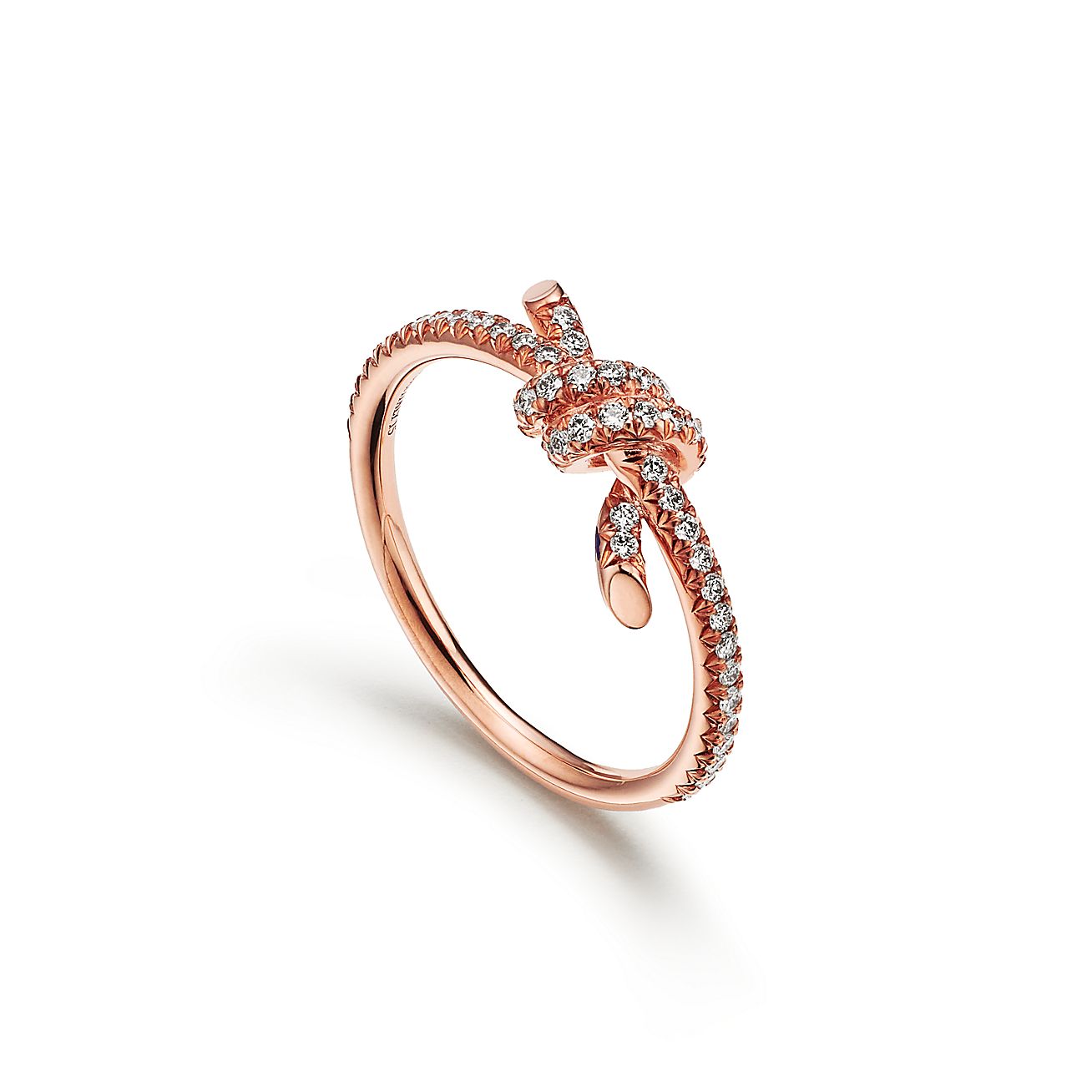 Tiffany Knot Ring in Rose Gold with Diamonds | Tiffany & Co 
