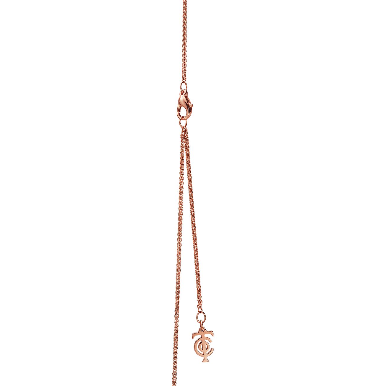 Tiffany Knot Small Key Pendant in Rose Gold with Diamonds