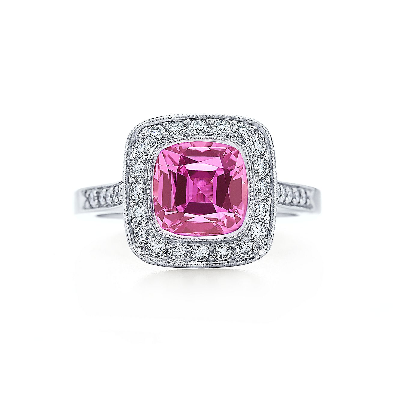 Tiffany Legacy Pink Sapphire Ring In Platinum With Diamonds Tiffany Co Tiffany & co sterling silver ring pink sapphire elsa peretti stacking band ring. tiffany legacy pink sapphire ring