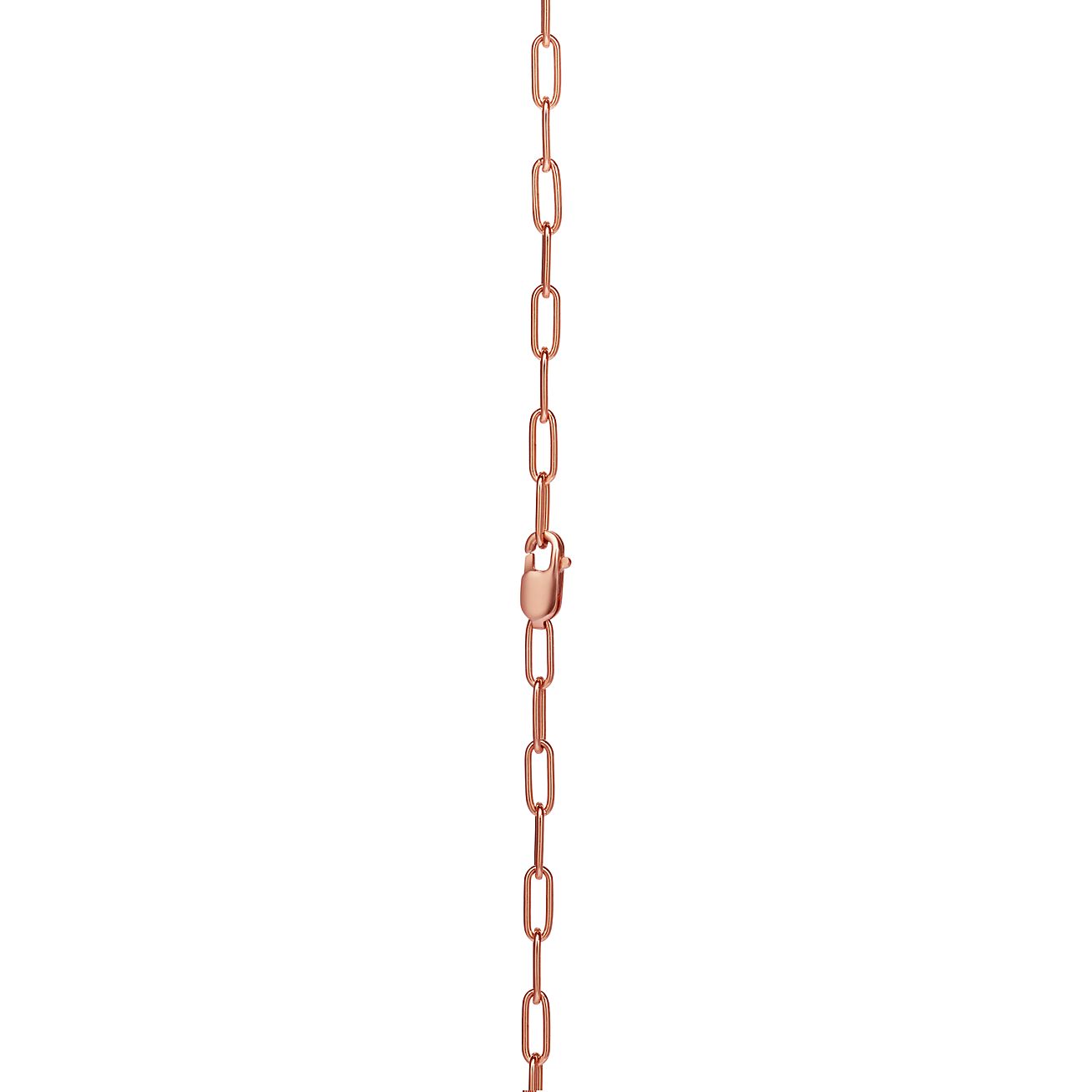 Tiffany Lock Rosé Edition Small Pendant in Rose Gold with Pink Sapphires