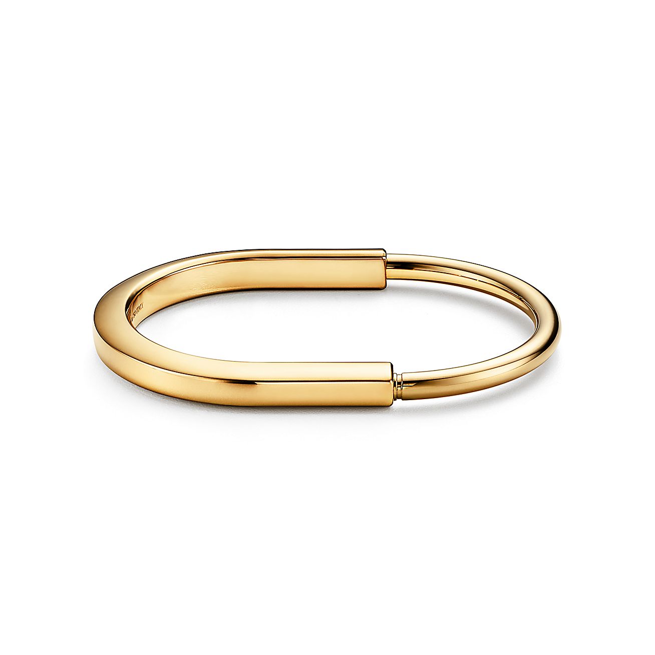 Tiffany Lock Bangle Bracelet in Yellow Gold, Size: Medium |Lock Men's and Women's Bracelet