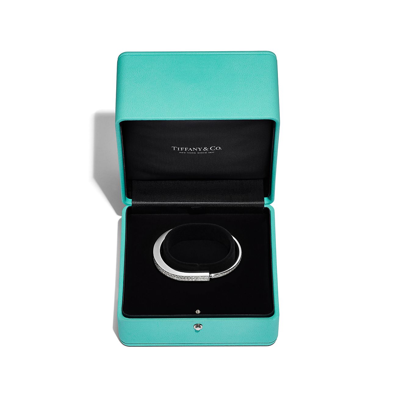 Tiffany Lock Bangle in White Gold with Full Pavé Diamonds Tiffany Lock Bangle in White Gold with Full Pavé Diamonds