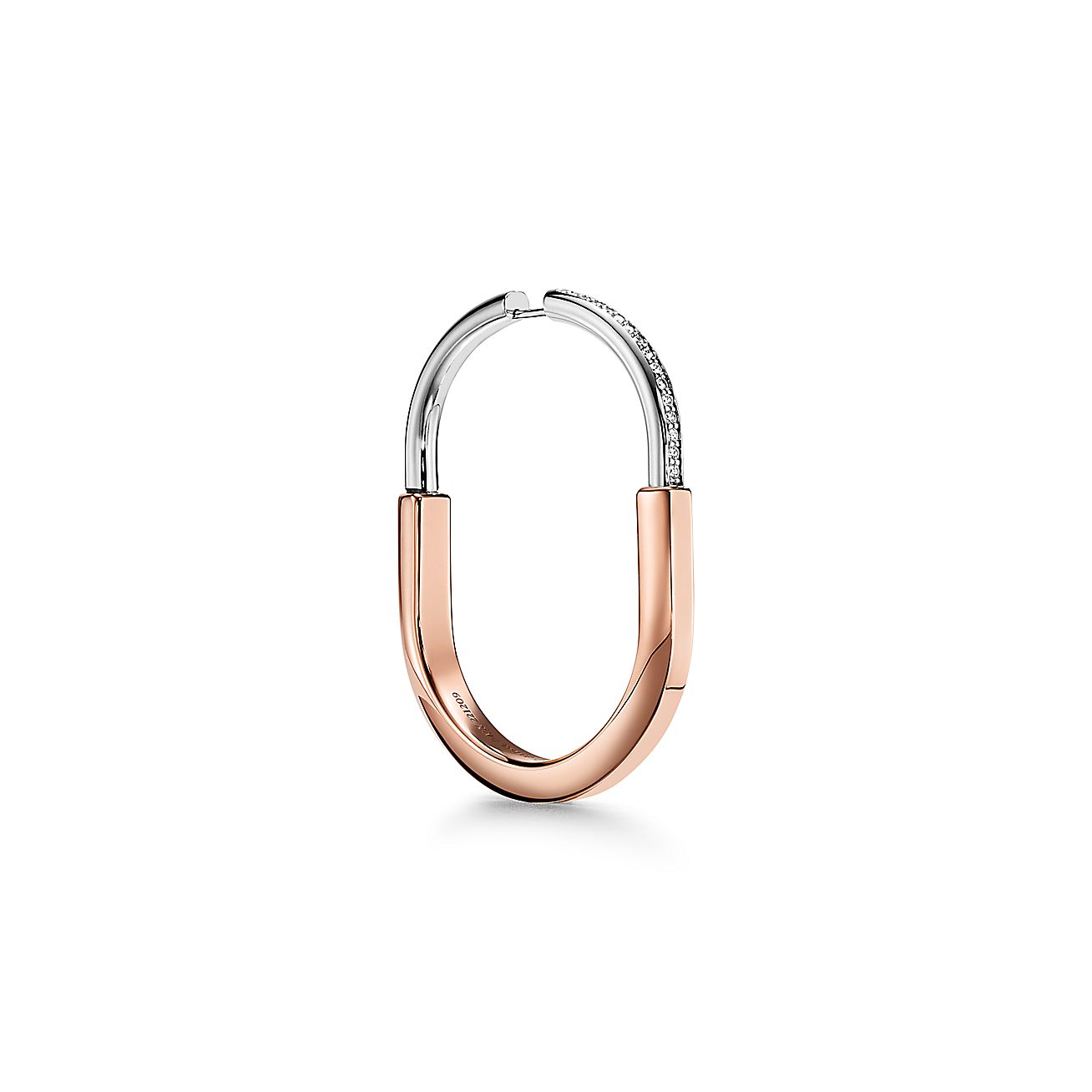 Tiffany Lock Pendant in Rose and White Gold with Diamonds, Extra