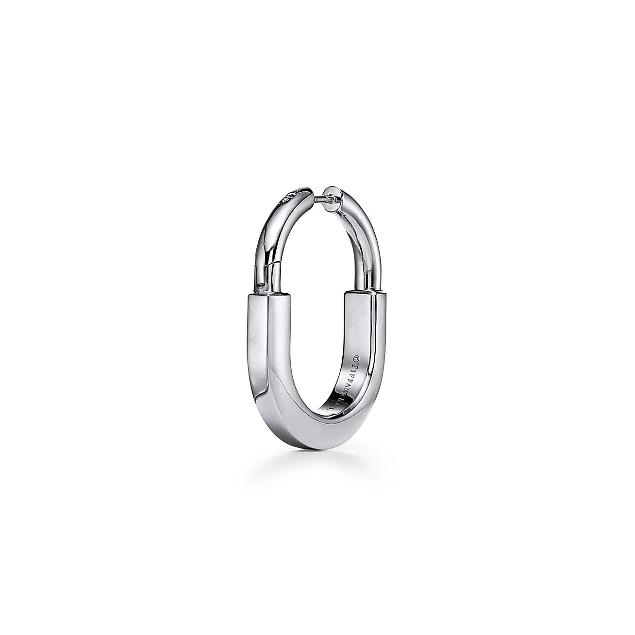 Tiffany Lock Earrings in White Gold with Diamonds