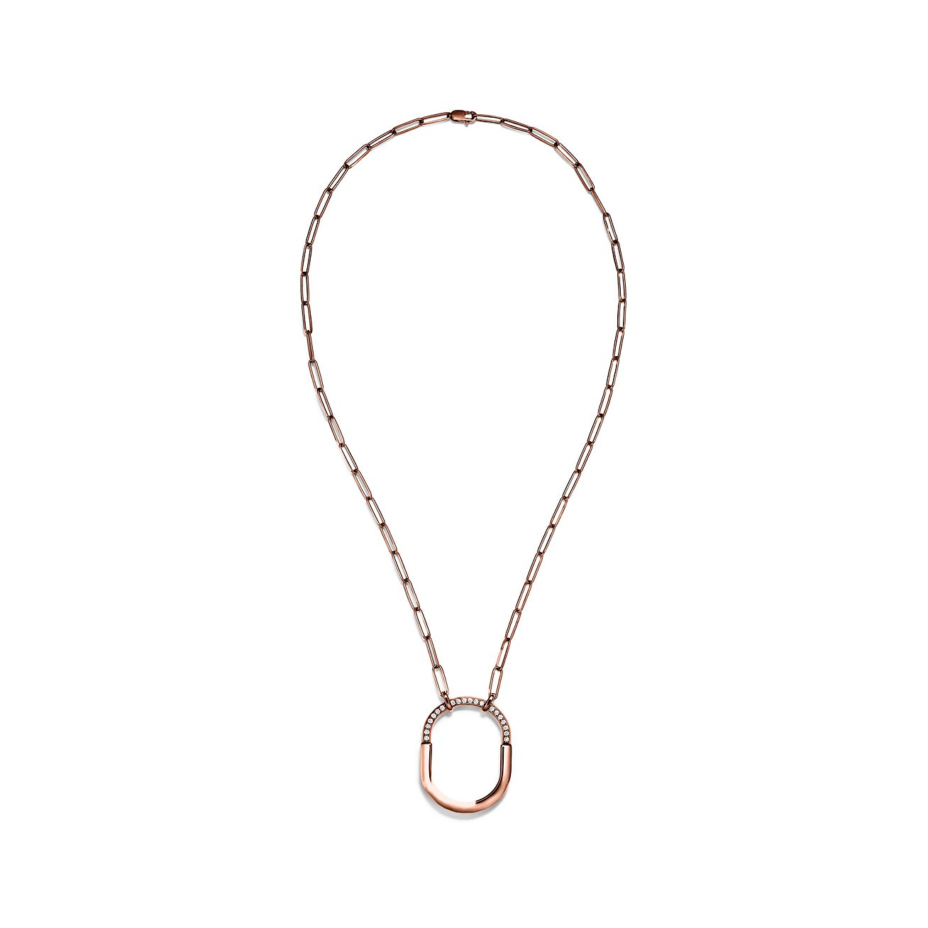 Tiffany Lock Pendant in Rose Gold, Medium