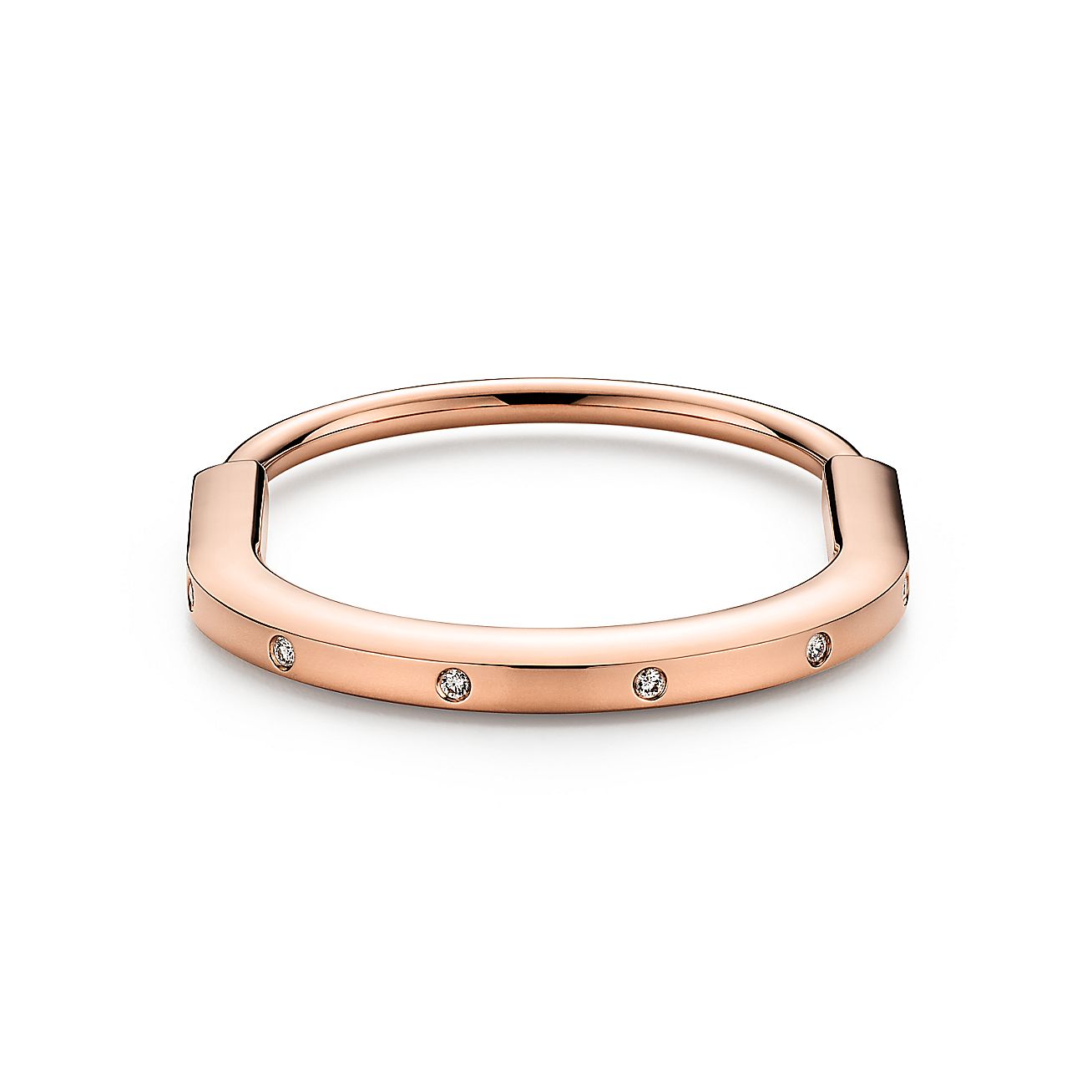 Tiffany Lock Bangle in Rose Gold with Diamond Accents - Alternate shot 1 - Alternate shot 2