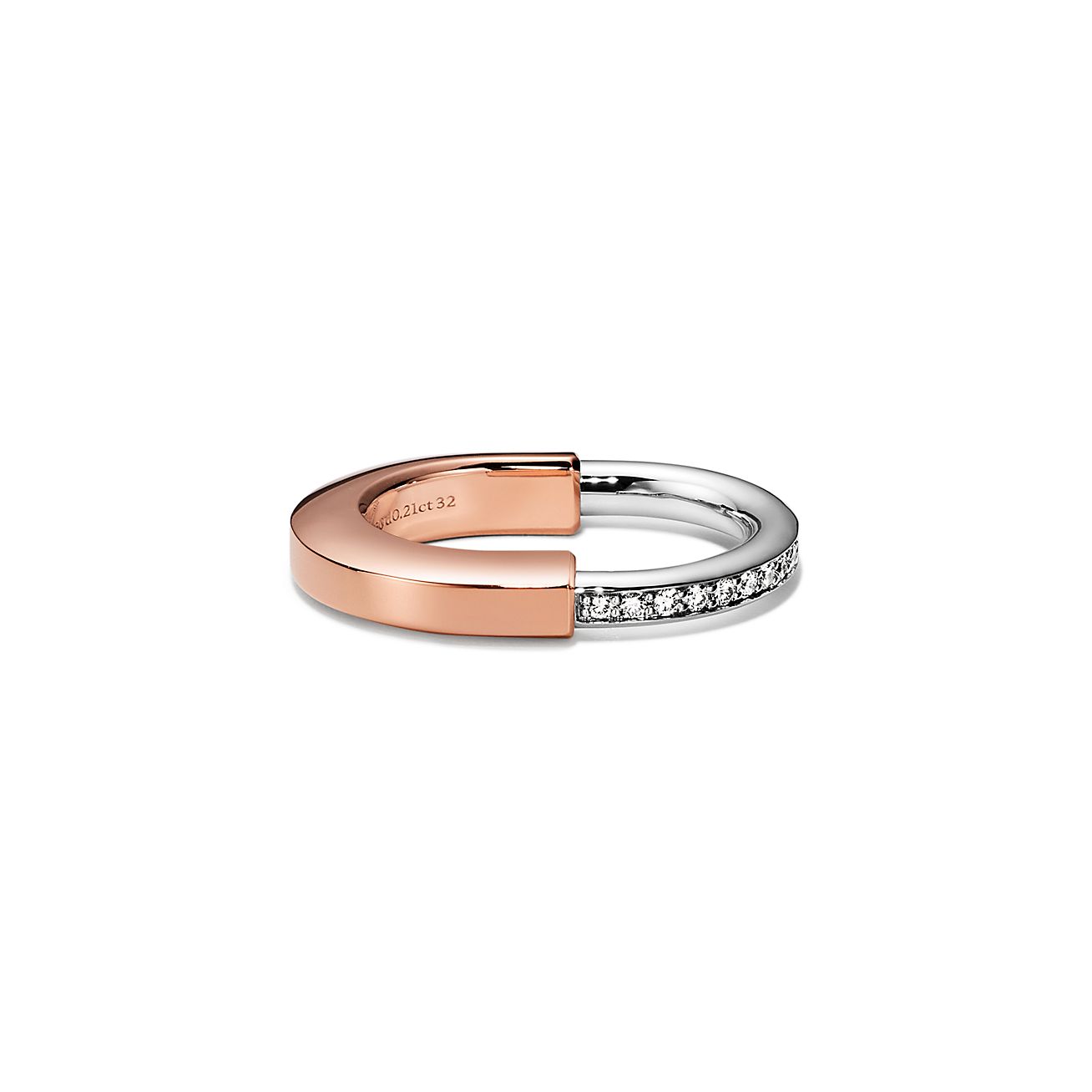 Tiffany Lock Ring in Rose and White Gold with Diamonds | Tiffany & Co.
