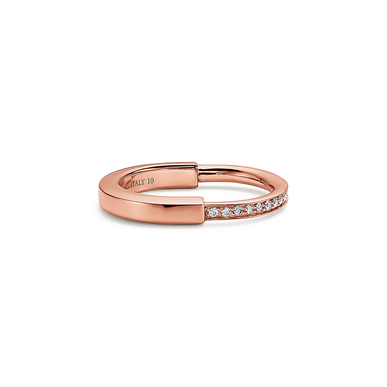 Tiffany Lock Ring in Rose Gold with Diamonds Tiffany & Co. US