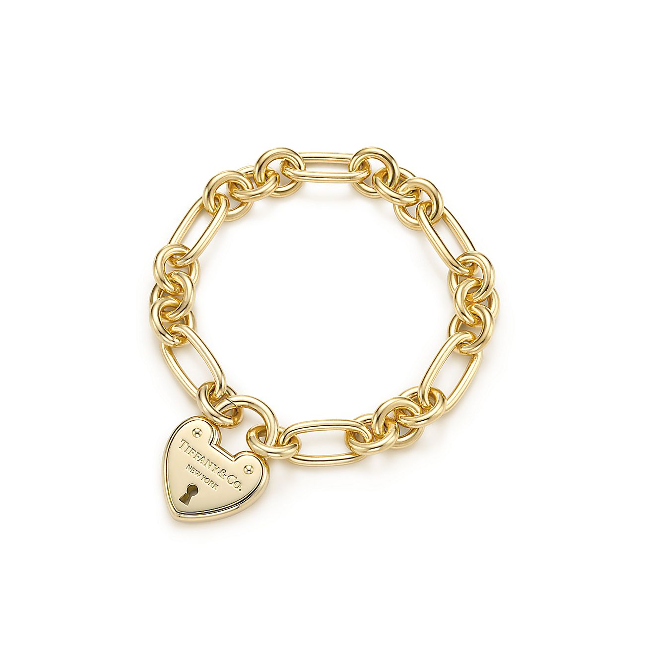 Tiffany Locks heart lock bracelet in 18k gold, medium. | Tiffany & Co.