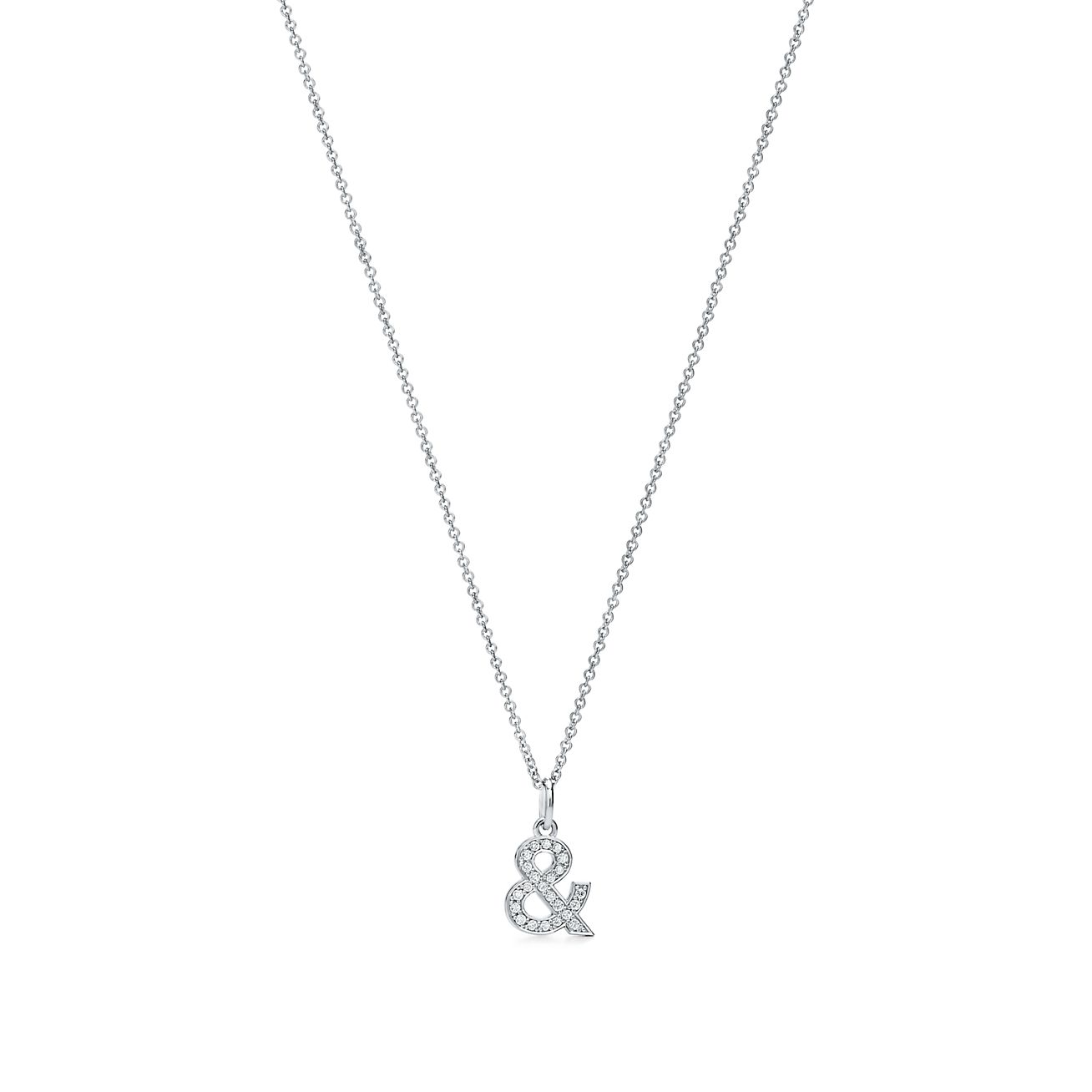 Tiffany & Love ampersand pendant in 18k white gold with diamonds ...
