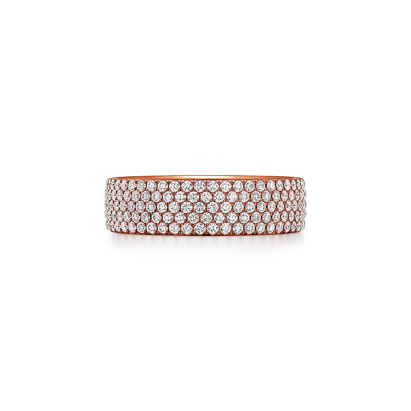 Tiffany Metro Five-row Ring in Rose Gold with Diamonds | Tiffany & Co.