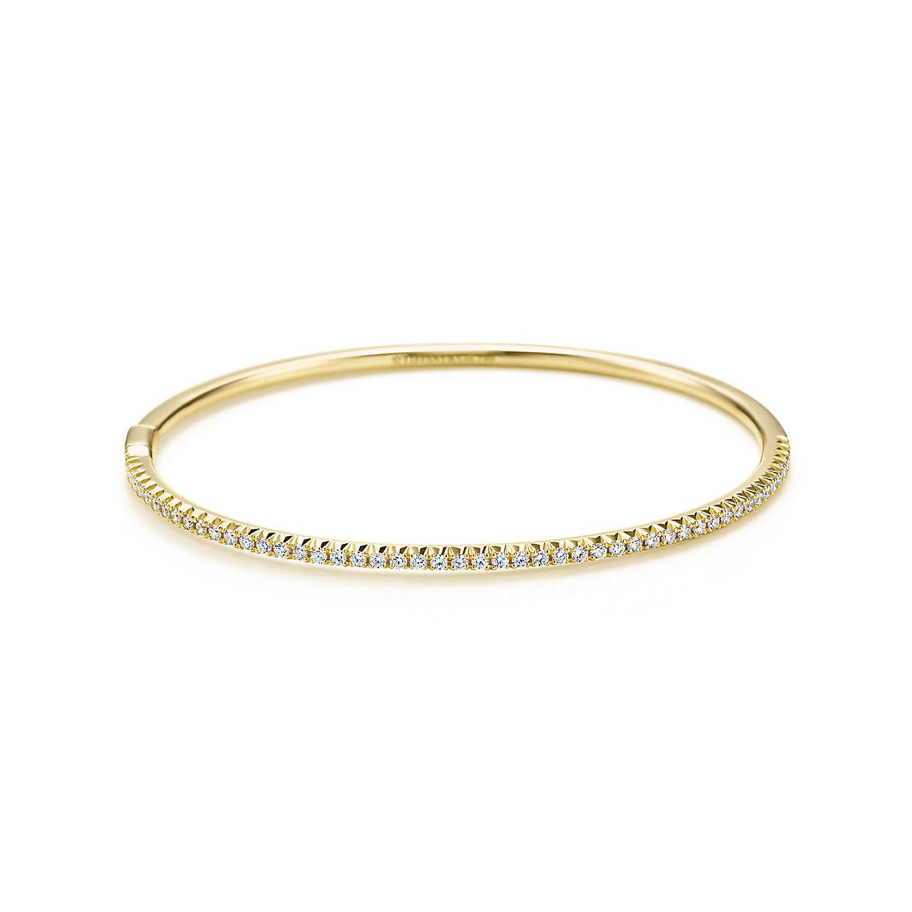 Tiffany & Co. 14K Yellow Gold Emerald Bangle Hook Bracelet