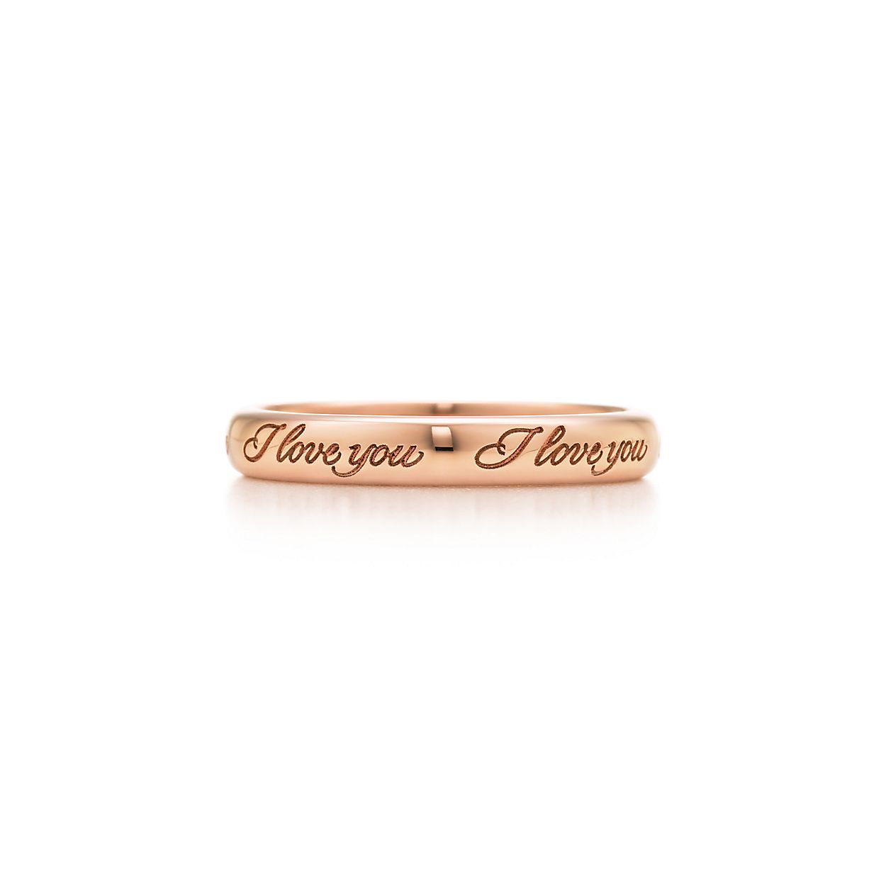 Tiffany Notes I Love You Band Ring In 18k Rose Gold 3 Mm Wide Tiffany Co