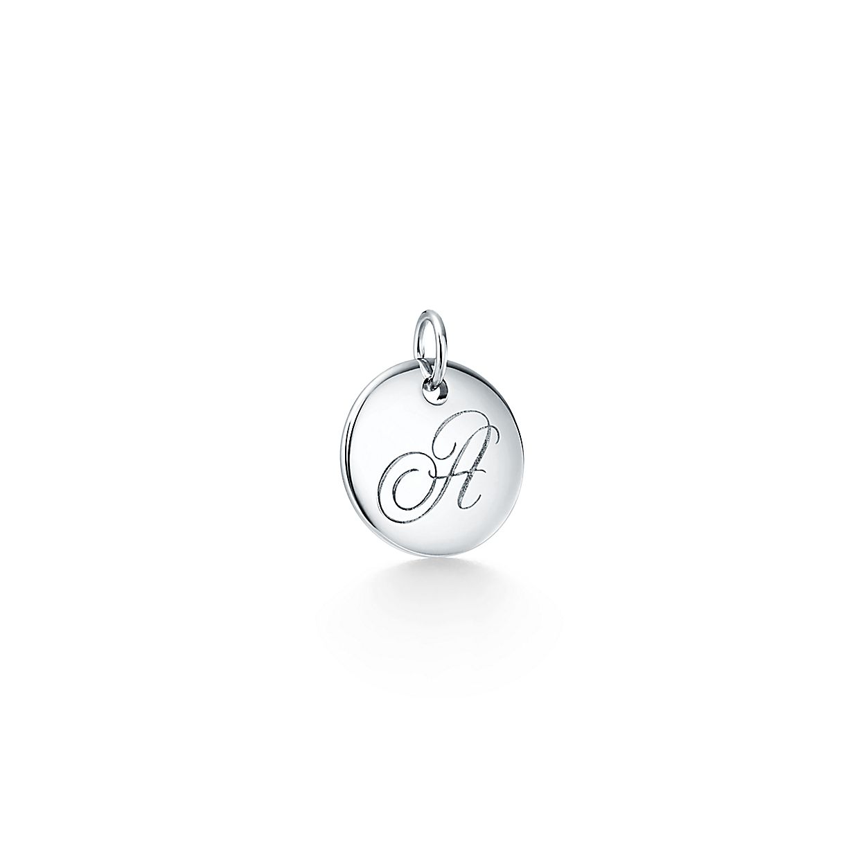 Tiffany Notes Letter A Disc Charm In Silver Small Tiffany Co