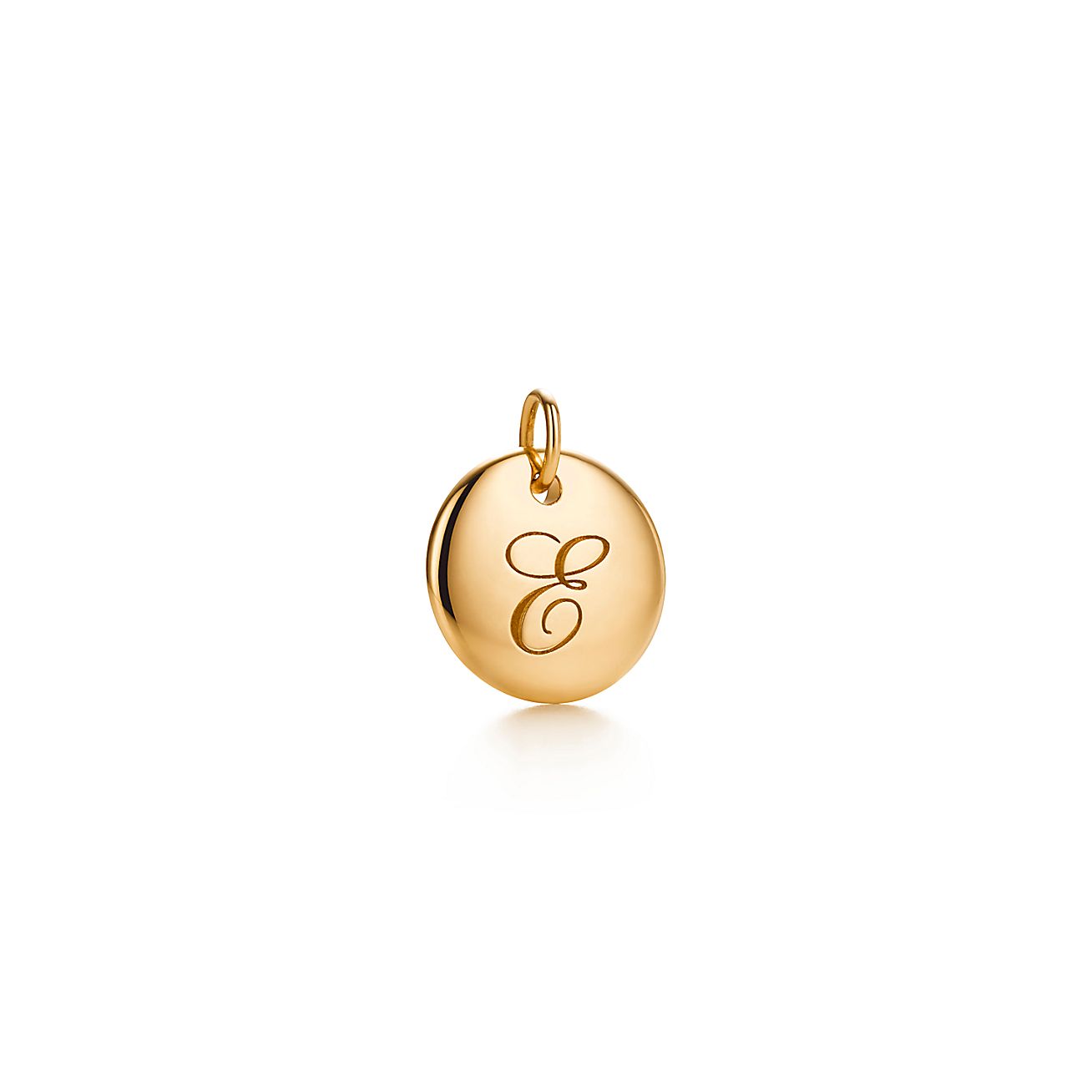 tiffany notes letter e disc charm