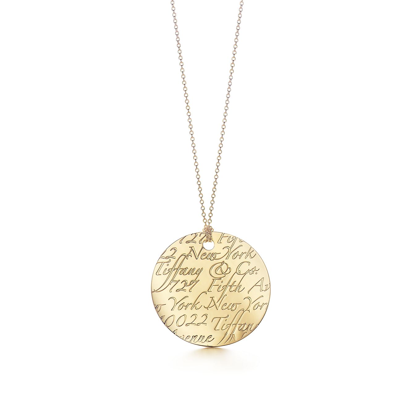 Tiffany Notes Round Pendant In 18k Gold, Large. | Tiffany & Co.