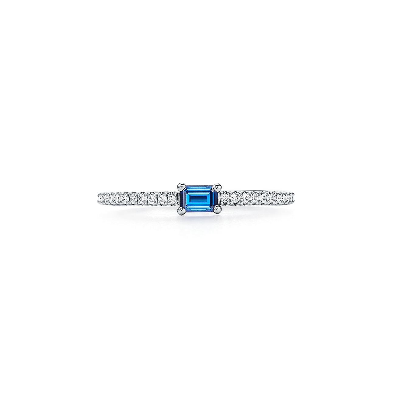 Tiffany Novo™ Horizon 鉑金鑲藍寶石及鑽 