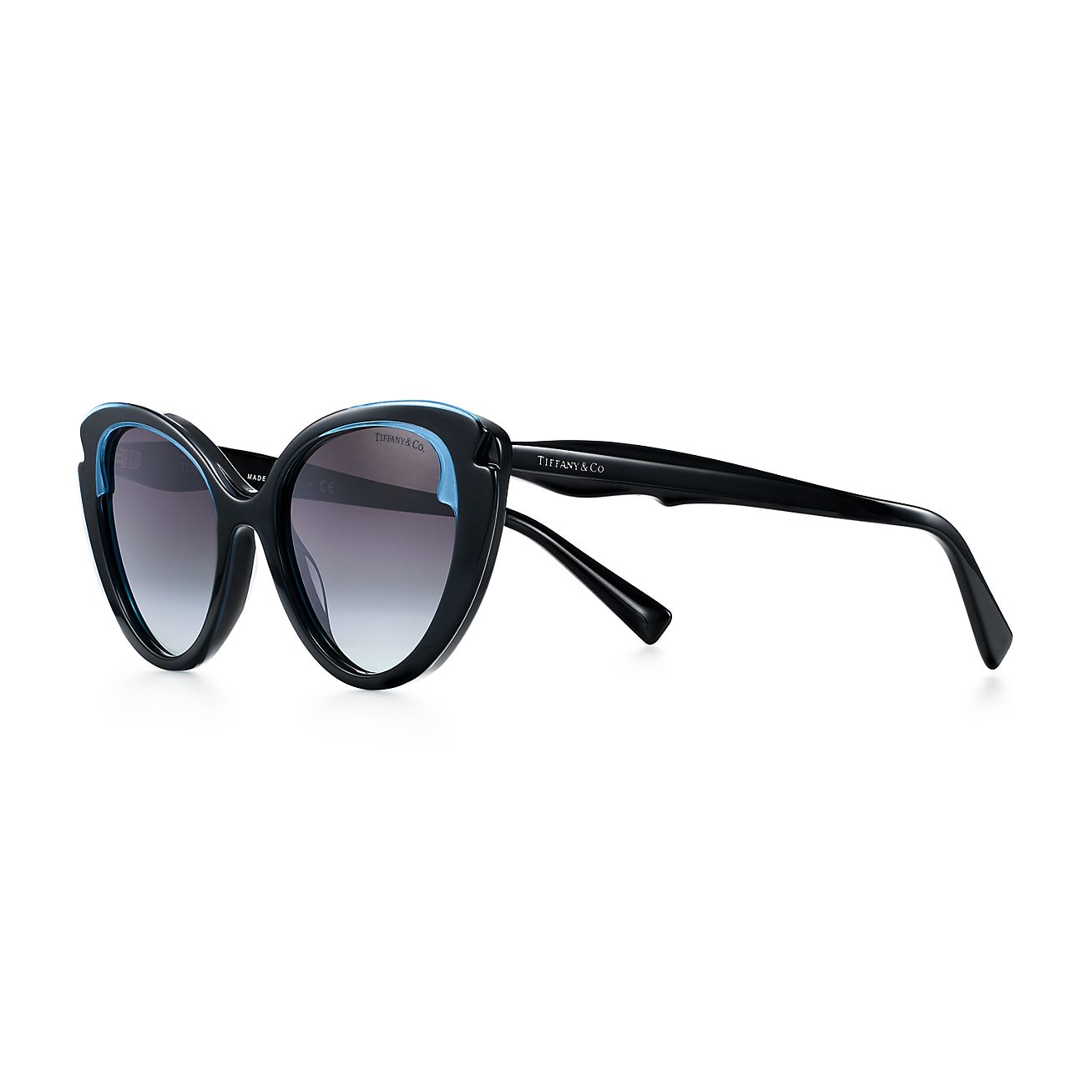Tiffany Paper Flowers Cat Eye Sunglasses In Black And Tiffany