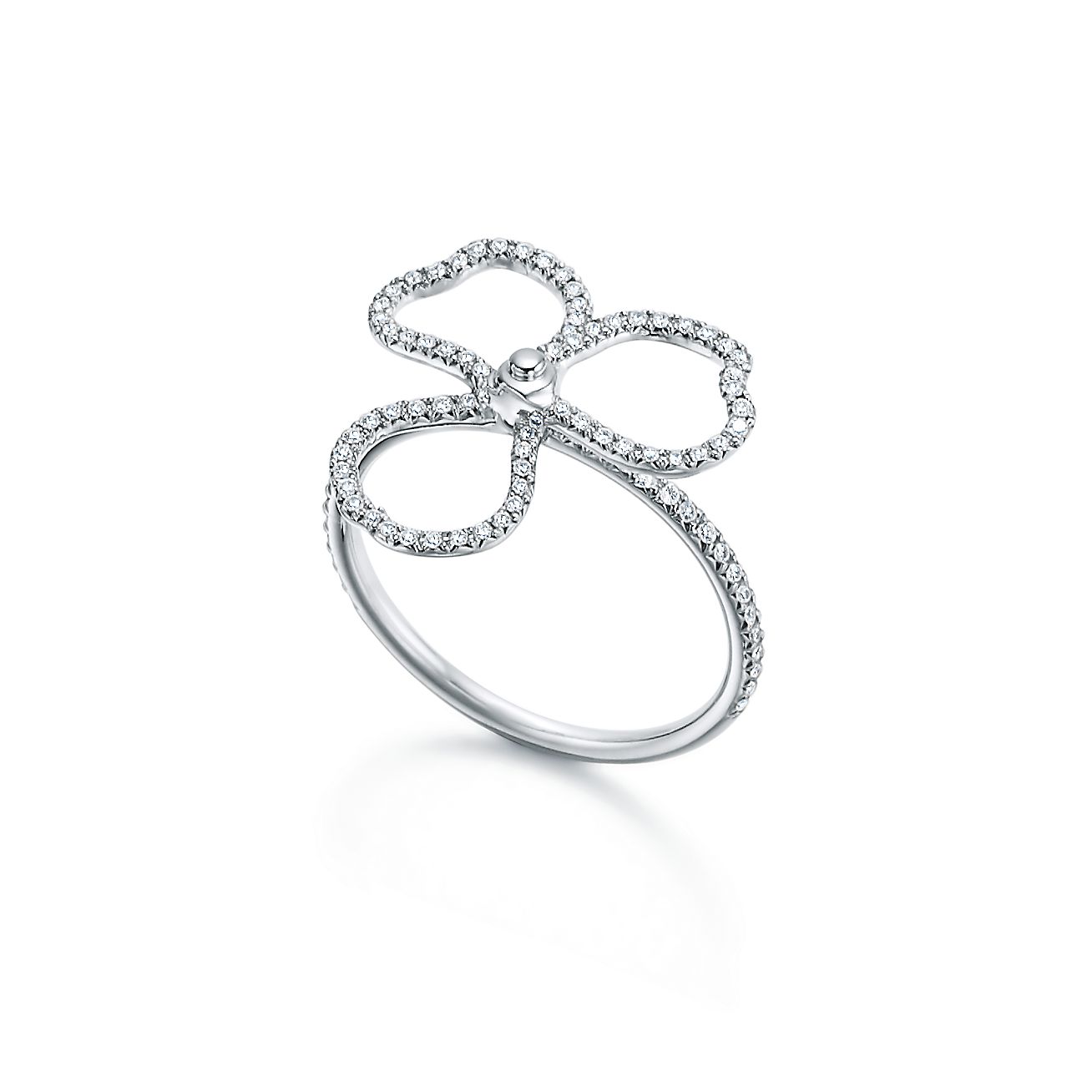 Tiffany Paper Flowers Ring Mit Offener Diamantblute In Platin Tiffany Co