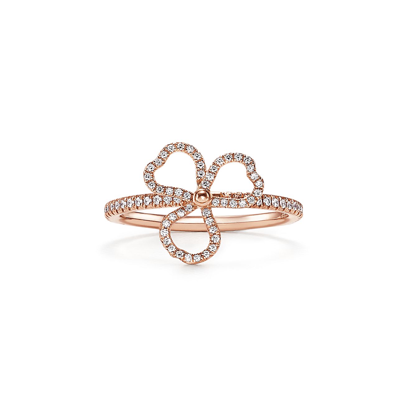 Tiffany Paper Flowers Ring Mit Offener Diamantblute In 18 Karat Rosegold Tiffany Co