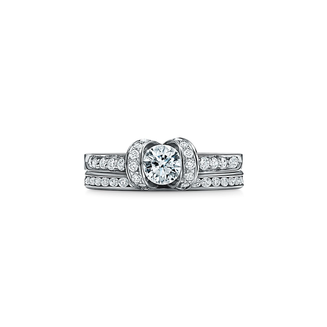 Tiffany Ribbon Engagement Ring in Platinum
