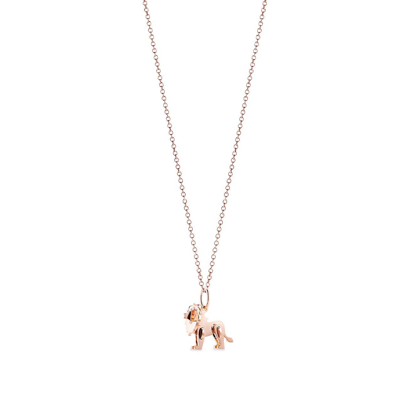 the Wild Lion Charm in Rose Gold 