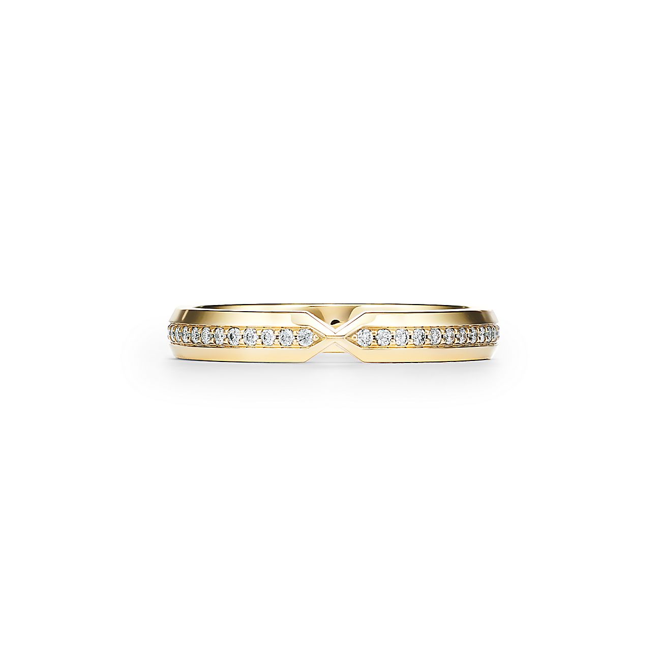 Tiffany Setting Kombinierbarer Schmaler Ehering In 18 Karat Gold Mit Diamanten Tiffany Co
