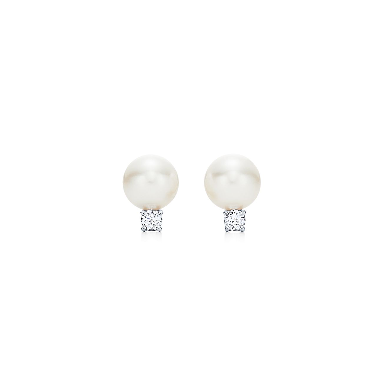 tiffany pearl and diamond earrings