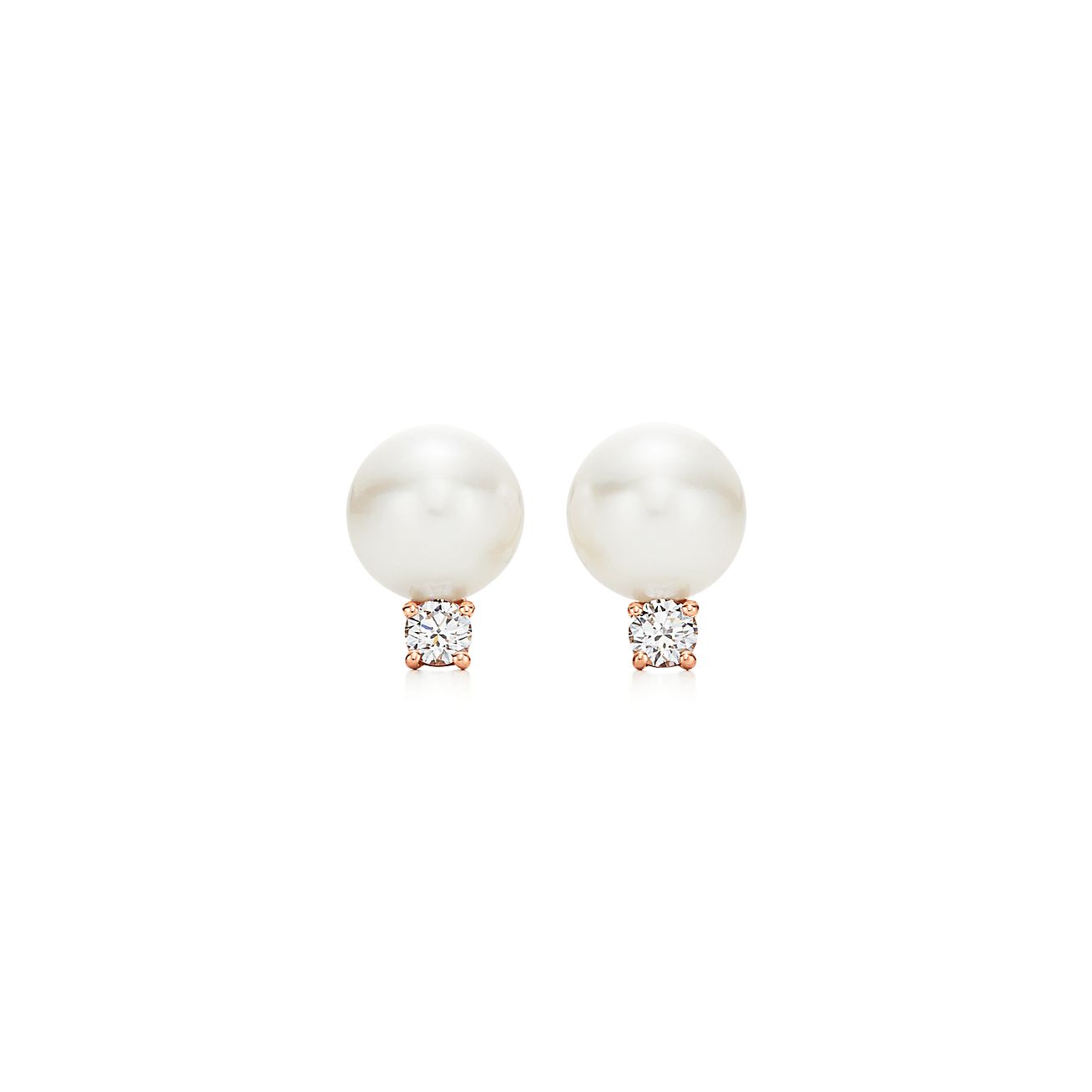 rose gold and pearl earrings